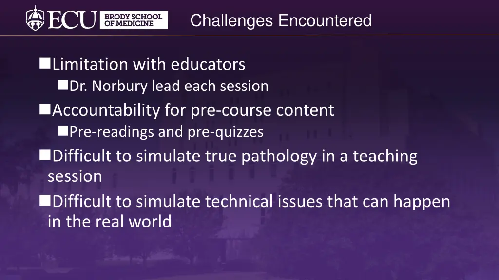 challenges encountered
