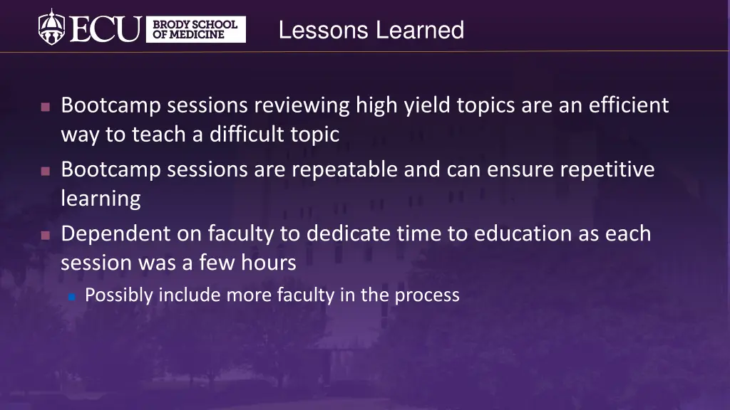 lessons learned
