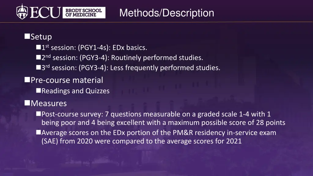 methods description