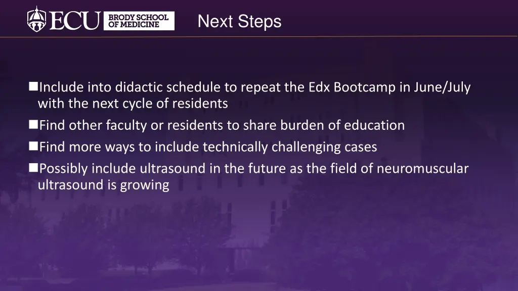 next steps