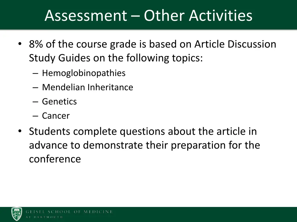assessment other activities