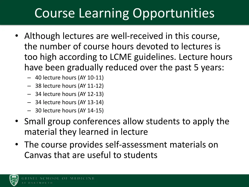 course learning opportunities 1