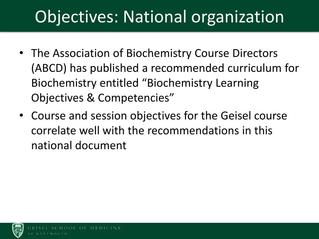 objectives national organization