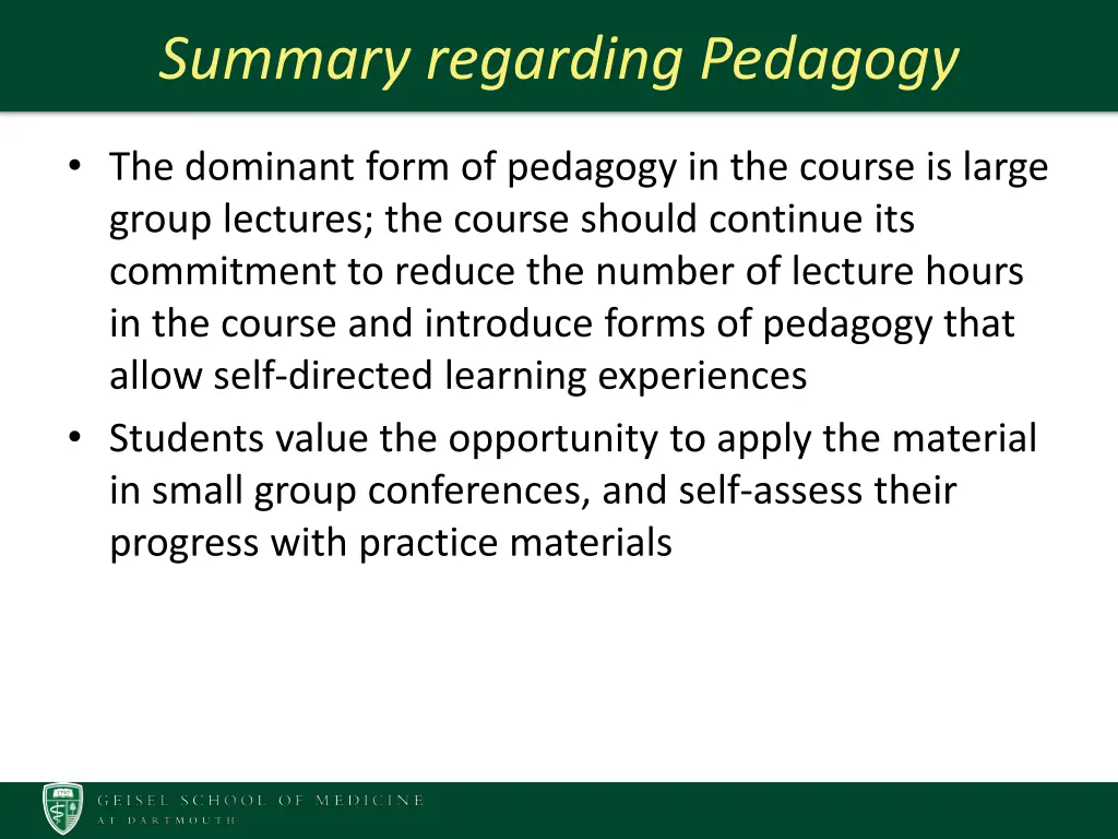 summary regarding pedagogy