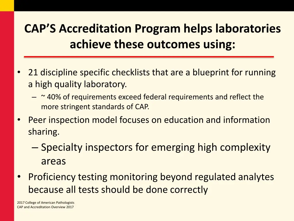 cap s accreditation program helps laboratories
