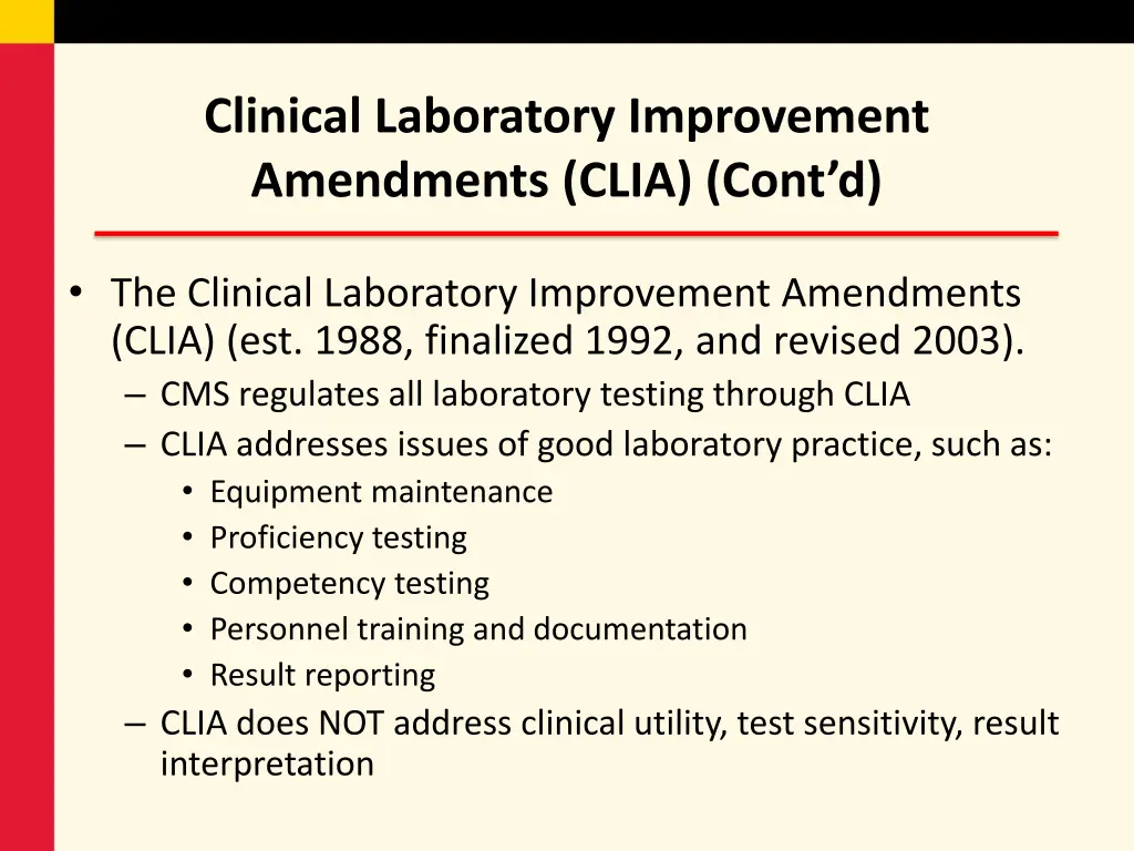 clinical laboratory improvement amendments clia 1