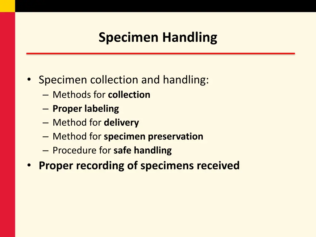 specimen handling