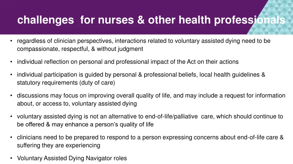 challenges for nurses other health professionals