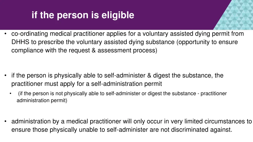if the person is eligible