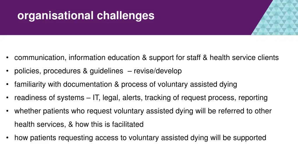 organisational challenges