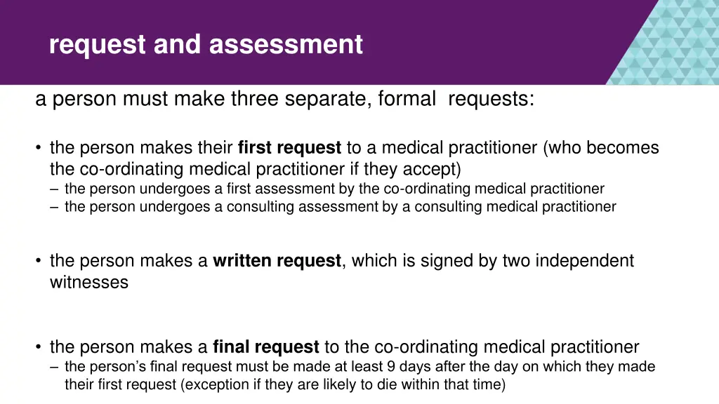 request and assessment
