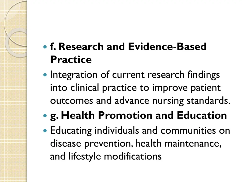 f research and evidence based practice