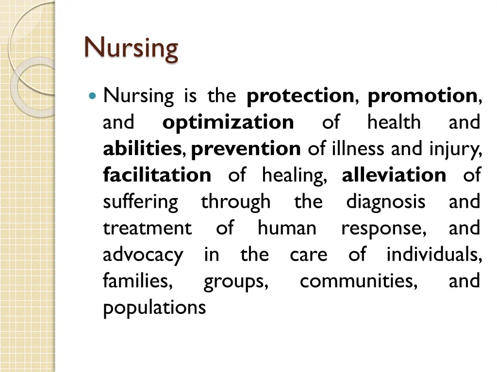 nursing