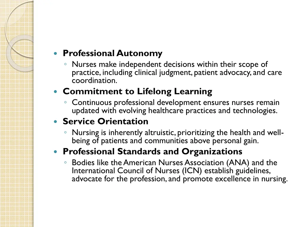 professional autonomy nurses make independent