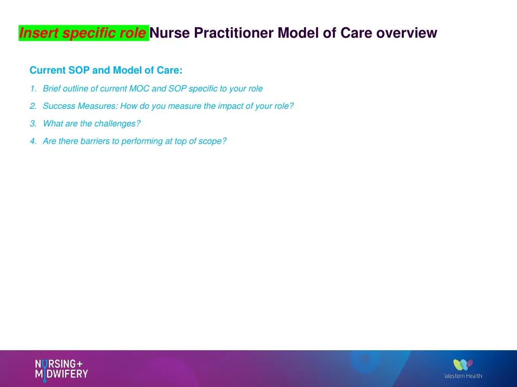 insert specific role nurse practitioner model
