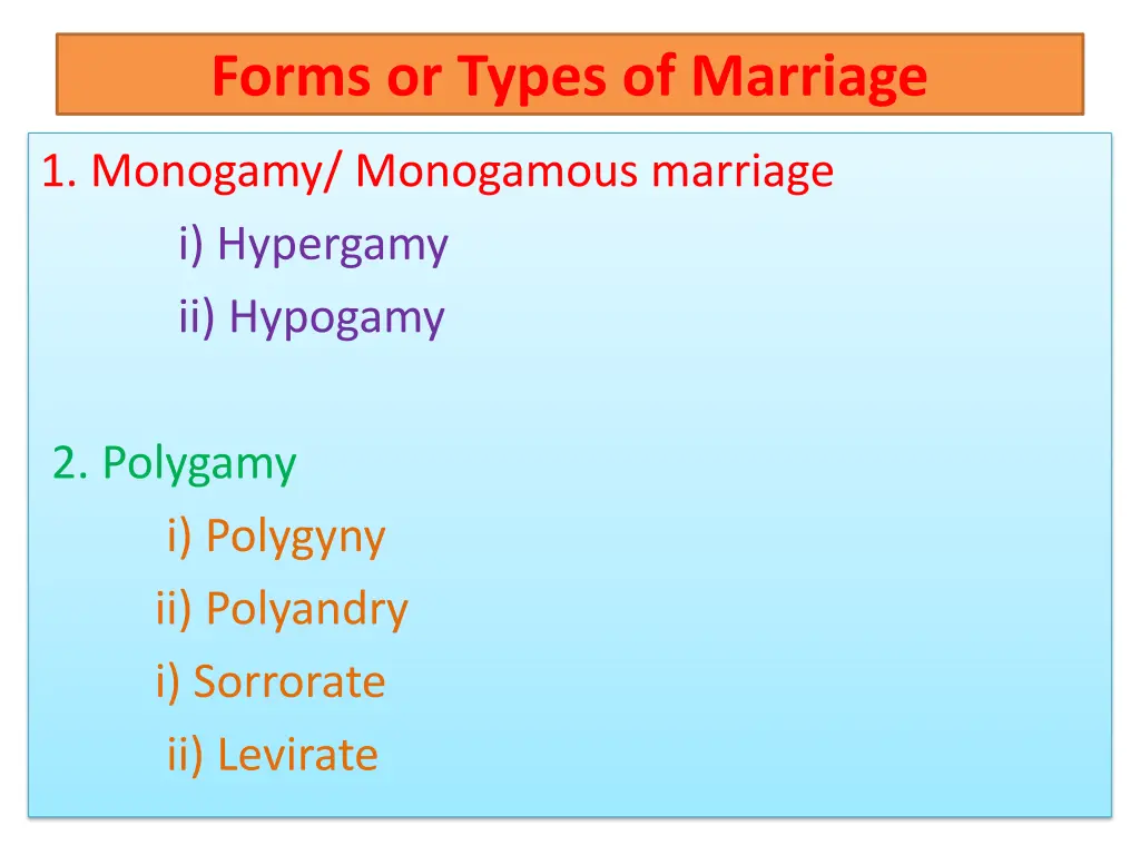 forms or types of marriage 1