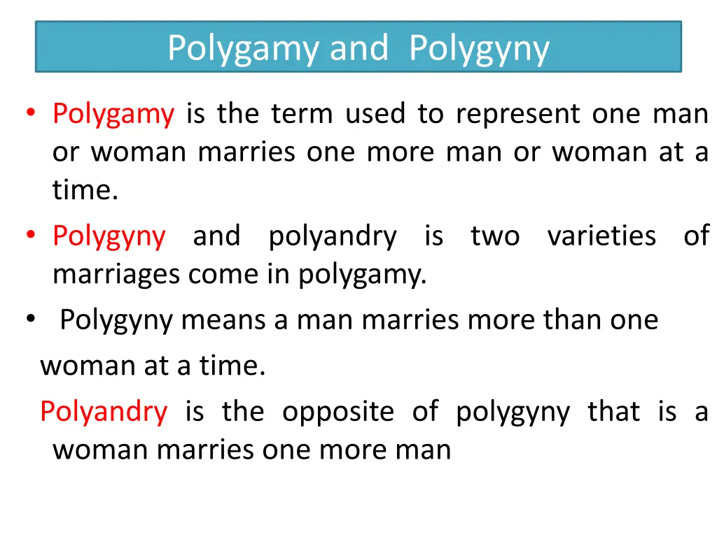 polygamy and polygyny