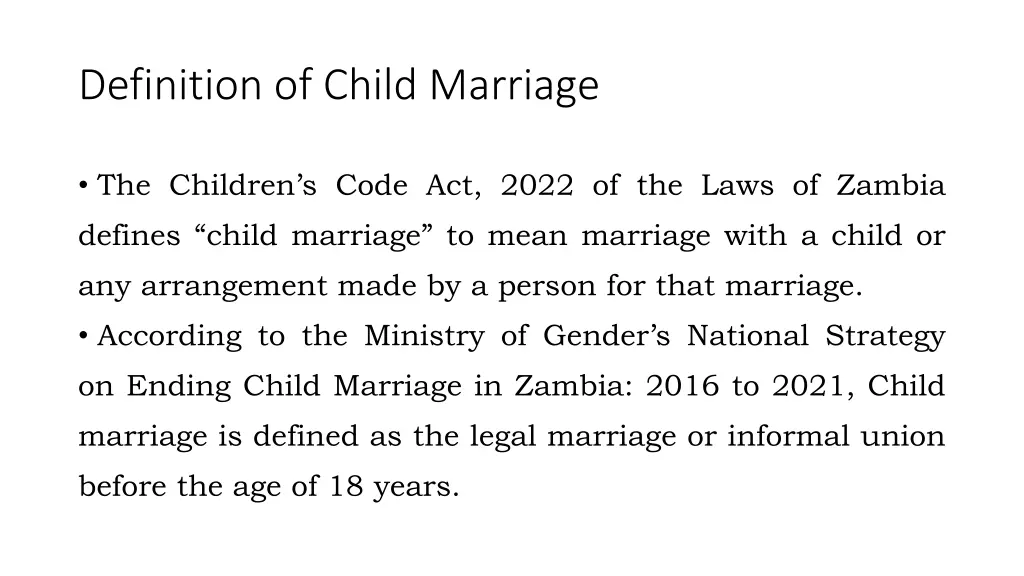 definition of child marriage