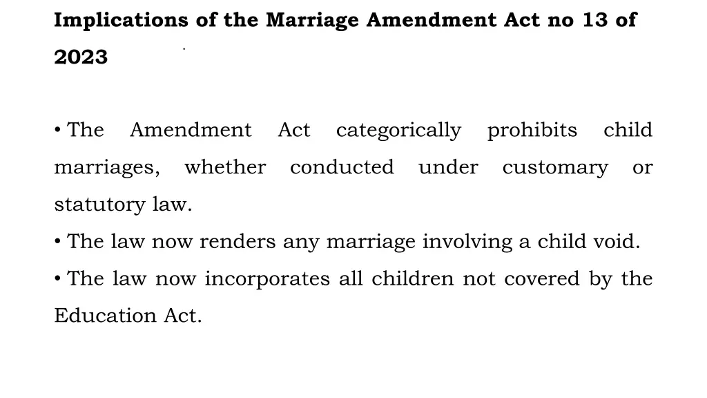 implications of the marriage amendment