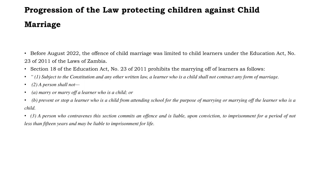 progression of the law protecting children