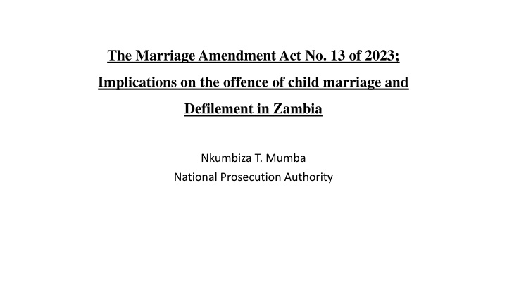 the marriage amendment act no 13 of 2023