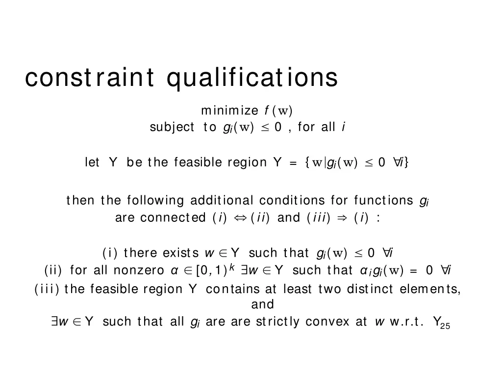 constraint qualifications
