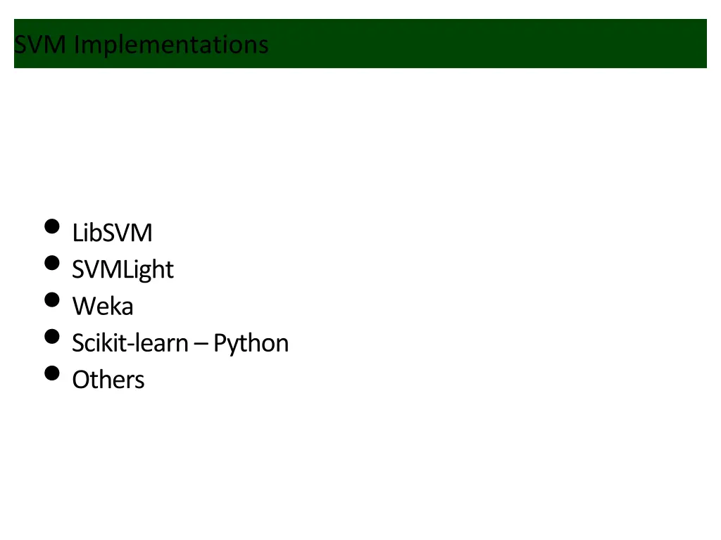 svm implementations