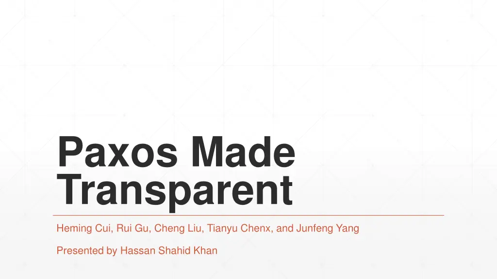 paxos made transparent