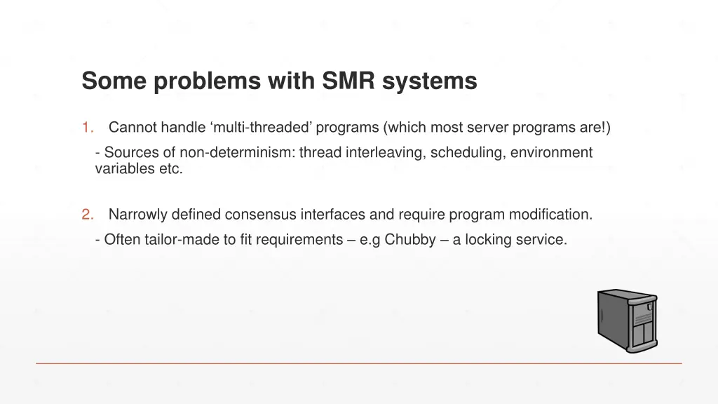 some problems with smr systems