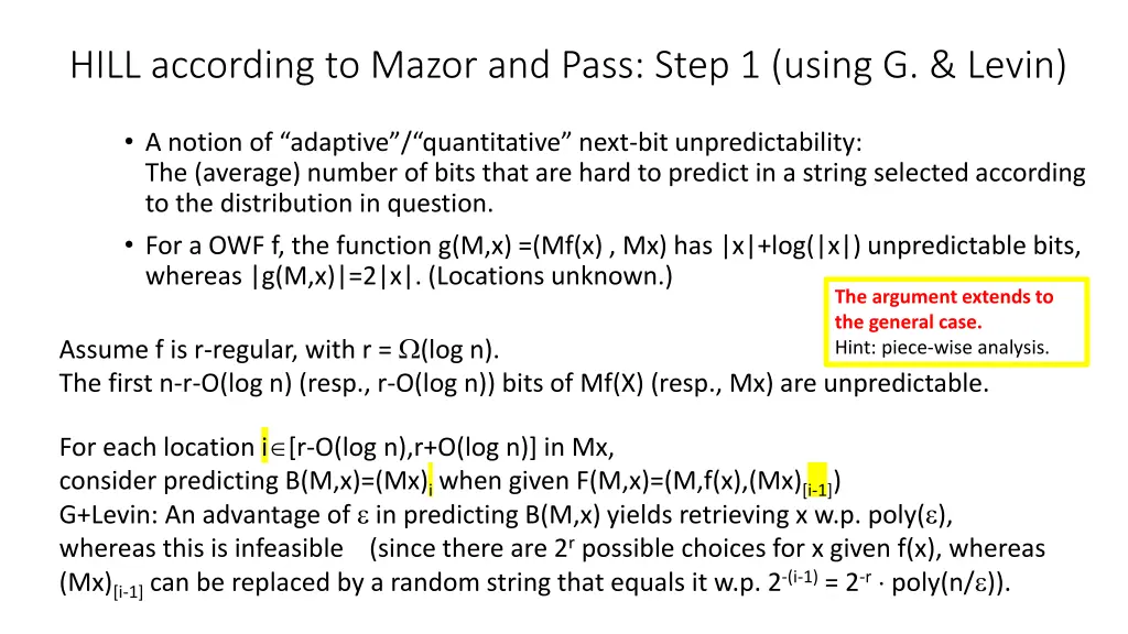 hill according to mazor and pass step 1 using