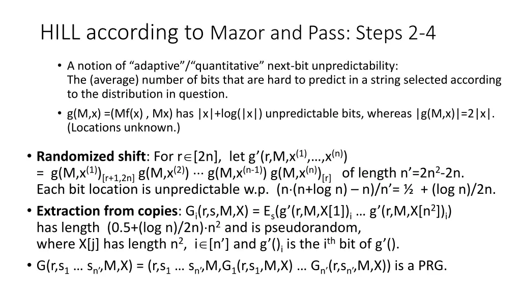 hill according to mazor and pass steps 2 4