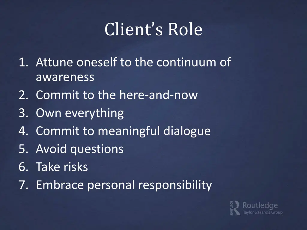 client s role