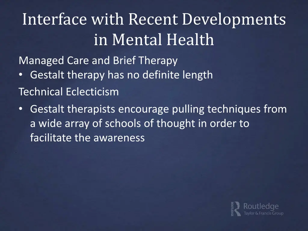 interface with recent developments in mental 1