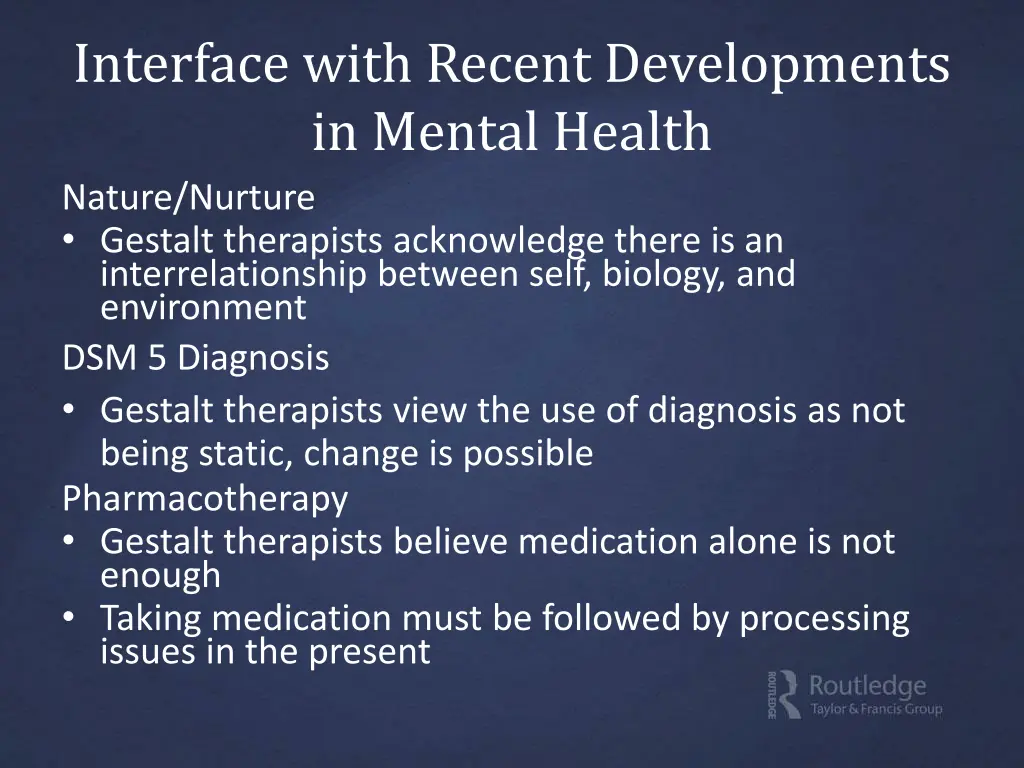 interface with recent developments in mental