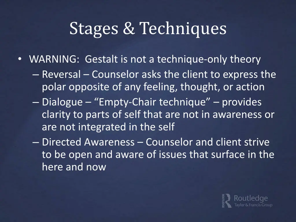 stages techniques