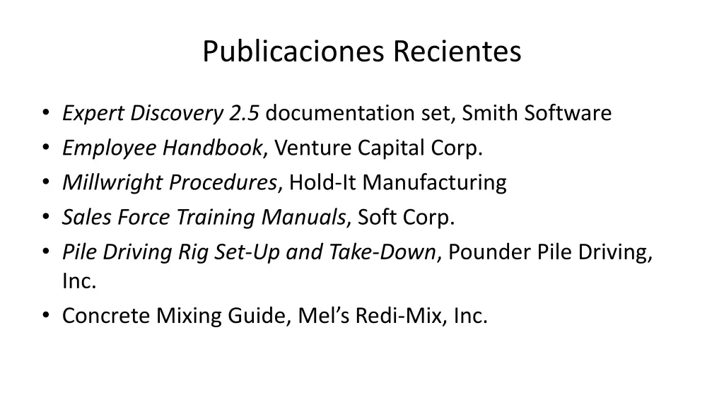 publicaciones recientes