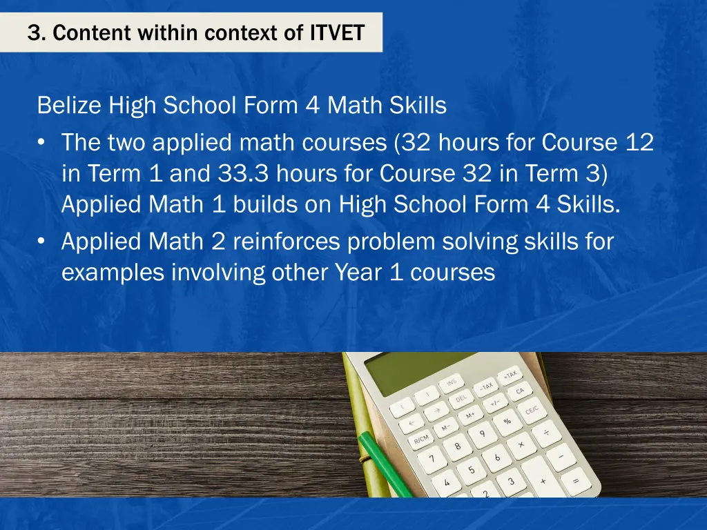 3 content within context of itvet 1