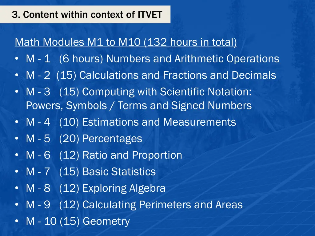 3 content within context of itvet 6