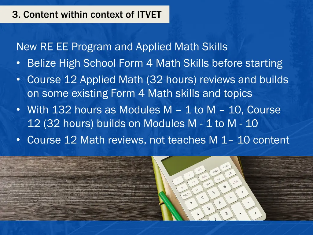 3 content within context of itvet 7
