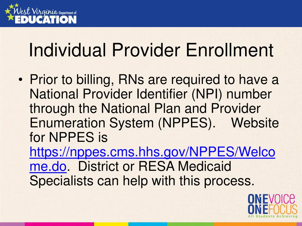 individual provider enrollment