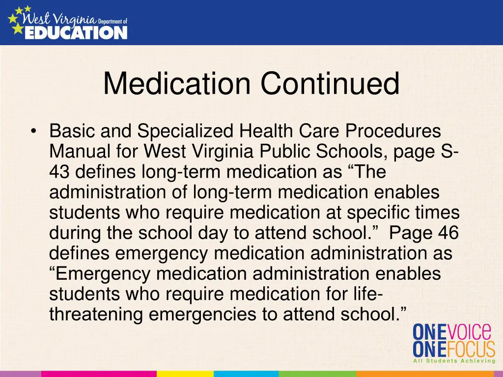 medication continued