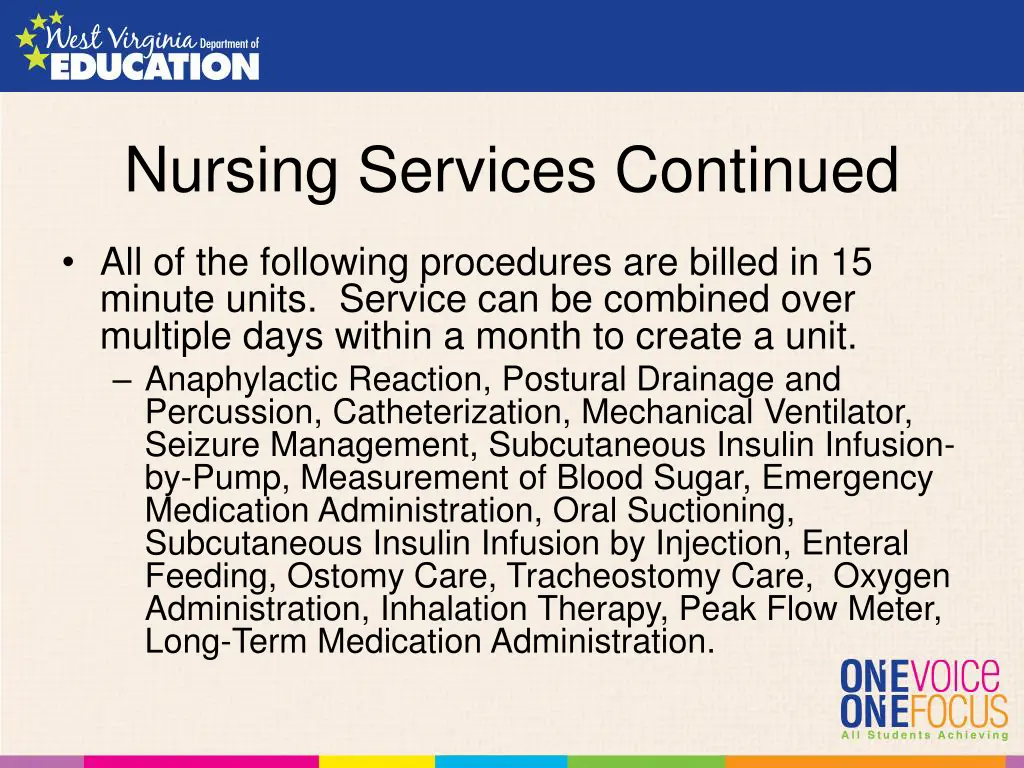 nursing services continued