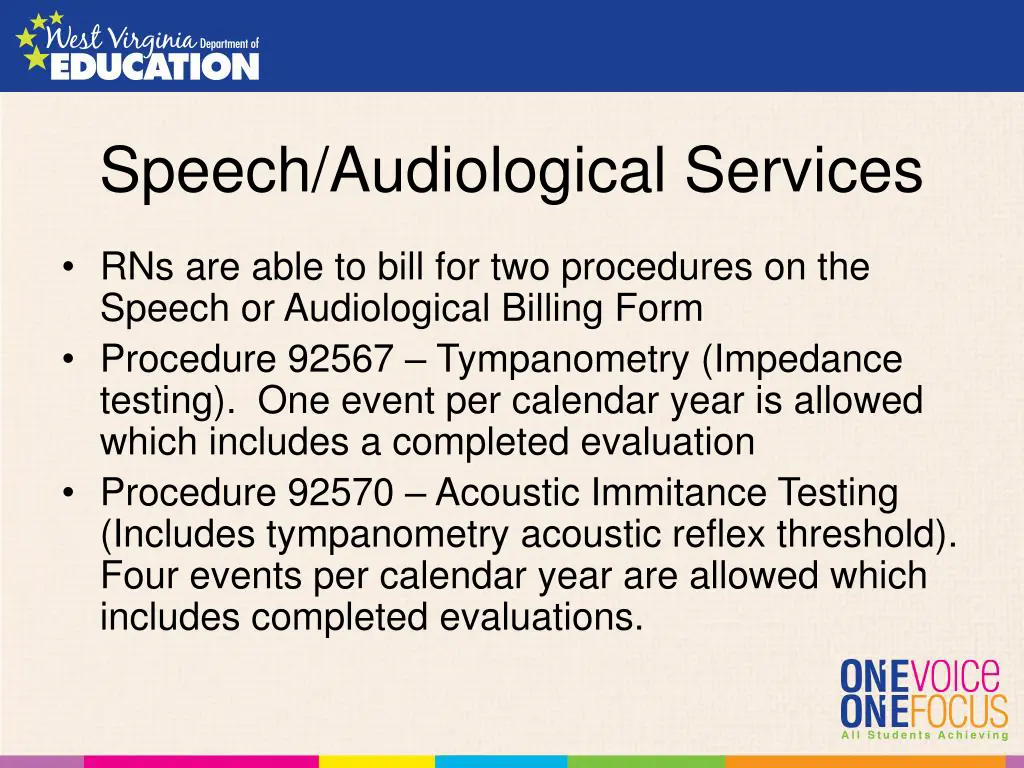 speech audiological services