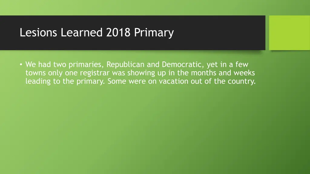 lesions learned 2018 primary 1