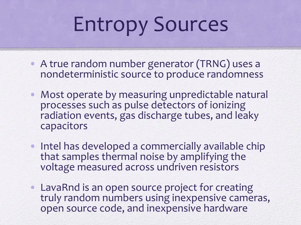 entropy sources