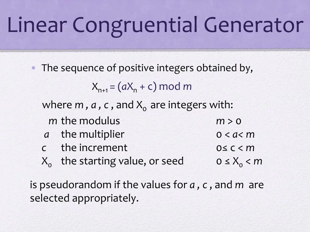 linear congruential generator