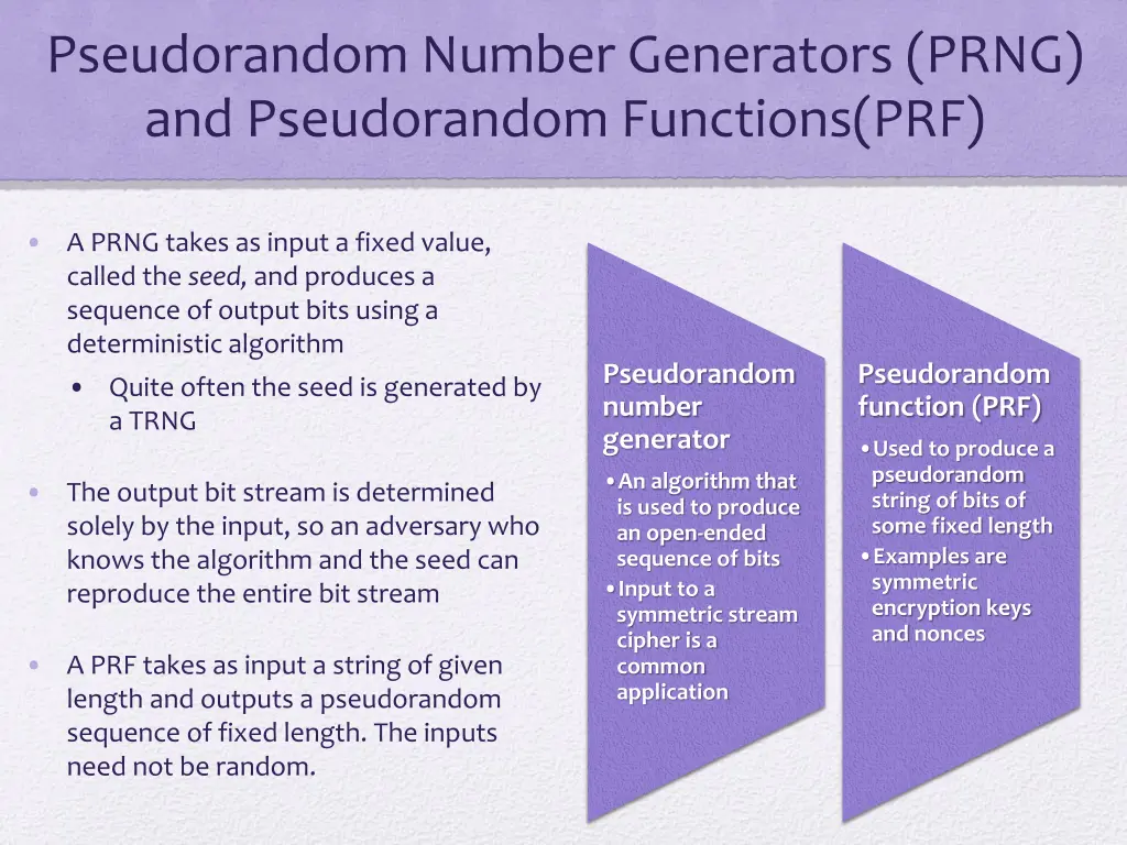 pseudorandom number generators prng