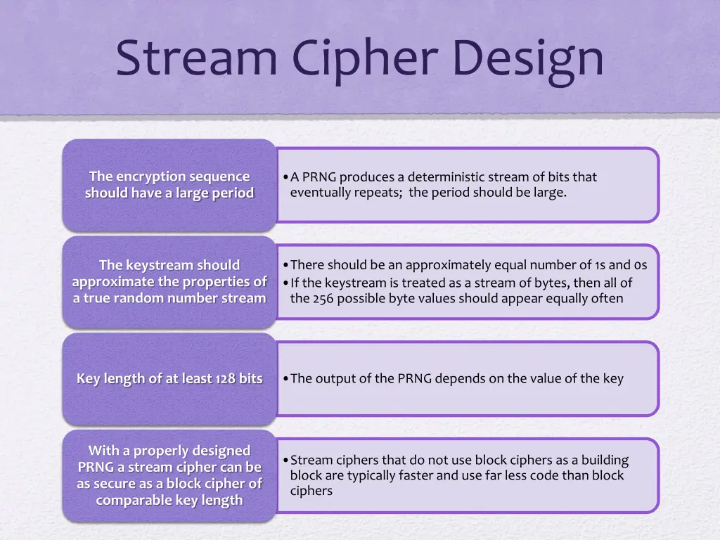 stream cipher design