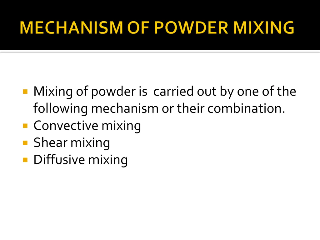 mixing of powder is carried