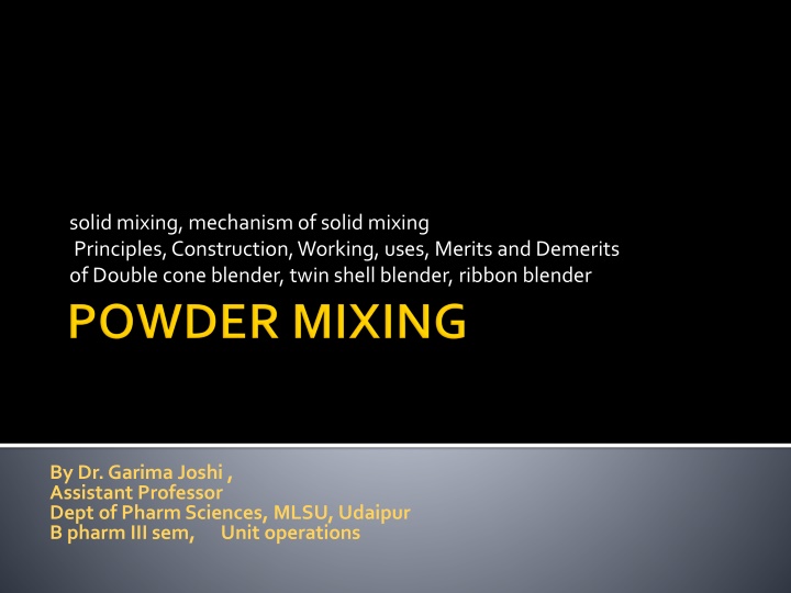 solid mixing mechanism of solid mixing principles